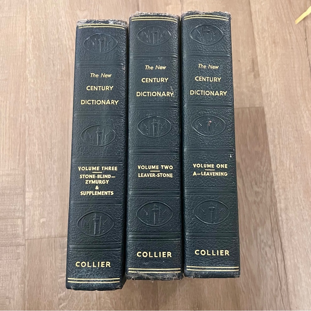 The New Century Dictionary 3 Volume‎ Set 1944 By Collier Hardcover Vintage Books